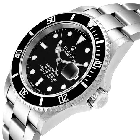 rolex submariner black dial stainless steel automatic men& 39|Rolex Submariner 41mm no date.